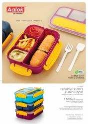 Fusion Bento <b>Lunch</b> <b>Box</b> <b>Kids</b> Adults 1300ml 4 Compartments Leakproof BPA Free Microwave Dishwasher Freezer Safe Spoon Fork - Product Image 6