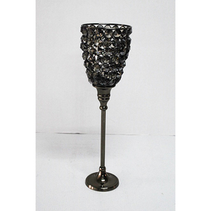 Luxueux support votif en acier inoxydable avec finition perlée en cristal parfait pour la décoration de vaisselle et l'affichage de bougies - Product Image 5