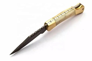 Couteau de chasse pliant artisanal en acier Damas de qualité industrielle HTTC STORE, manche en bois, garantie 1 an, vente en gros - Product Image 4