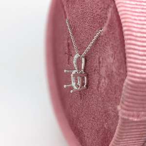 925 plata esterlina 7mm colgante redondo declaración 14K chapado en oro CZ ajuste piedra preciosa personalizable diseñador joyería componentes - Product Image 5