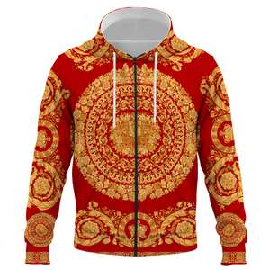 Sweat-shirt à capuche zippé unisexe 100% polyester Coupe régulière Uni Impression de logo par sublimation personnalisée Vêtements d'hiver - Product Image 3