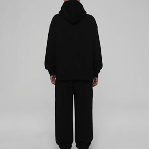 Sudadera con capucha de gran tamaño para hombre, sudadera térmica de algodón 100% con capucha de diamantes de imitación con estampado de tela francesa para invierno - Product Image 3