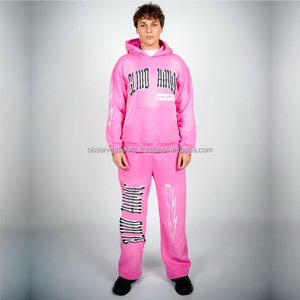 Fabricante personalizado Y2K DTF impresión invierno mejor sol desteñido ácido lavado 100% algodón chándal apilado Jogger conjunto Unisex chándal - Product Image 6