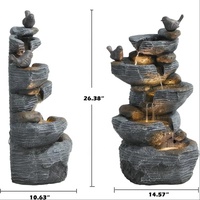 Fontaine d'intérieur/extérieur moderne et écologique en polyrésine, design animalier, légère, avec éclairage LED, peinte à la main, Feng Shui pour la maison