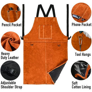 Meilleure vente tablier professionnel unisexe en cuir de vachette robuste réutilisable confortable multi-usages Design Life Care - Product Image 6