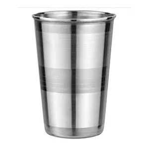 Trusted Dealer Selling Daily Home Use Plain / Stripe Design Drinkware Stainless Steel SS Water Glasses for Sale