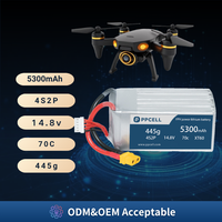 Baterai LiPo 70C High Discharge 4S2P 5300mAh 14.8V untuk Drone UAV & Multicopter