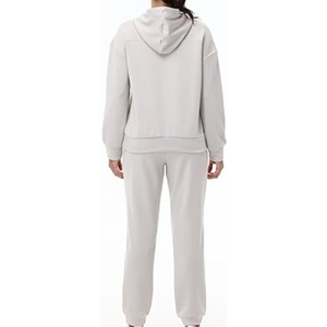 Ensemble de survêtement décontracté pour femme, 100% couleur unie, respirant, lourd, antibactérien, taille plus, pour l'été - Product Image 2