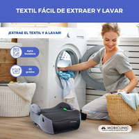 Lionfix Basic Mobiclinic Siège rehausseur de voiture pour enfant I-Size 125-150 cm Confortable et sûr avec couvercle amovible et porte-bouteille