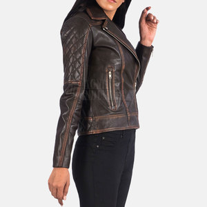 Nouvelle arrivée, veste pour femme en cuir véritable de haute qualité, tricotée, avec logo sur le devant, best-seller en vente en ligne - Product Image 4