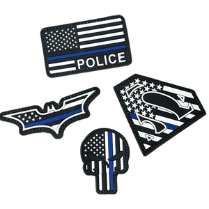 洋服フックとループバック3Dソフトラバーロゴパッチカスタム薄型ブルーラインアメリカ国旗スーパーマンシールドPVCパッチ - Product Image 5