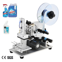 Máquina Aplicadora de Etiquetas Semiautomática YM120 para Botellas de Vidrio y Plástico Planas y Cuadradas, Máquina Etiquetadora para Cerveza, Miel y Latas
