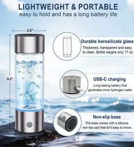 PUREFLOW SPE PEM 460ml USB Rechargeable Glass 3-in-1 Portable Hydrogen Water Bottle <strong>Inhaler</strong> 1500PPB Household Outdoor Battery - Product Image 5