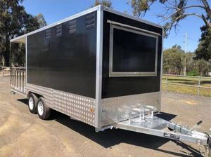 Remorque mobile extérieure de nourriture Chariot mobile d'usine de nourriture de rue Camion mobile de nourriture en vente Acier personnalisé - Product Image 4