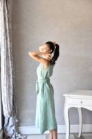 Robe d'été sans manches en lin, convertible multi-positions, grande taille, longueur midi avec ceinture et poches