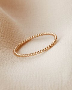 Anillo minimalista de Plata de Ley 925 para boda/Fiesta, banda trenzada, aniversario lleno de oro/regalo de cumpleaños para mujer, plata fina - Product Image 2