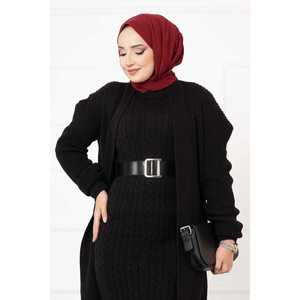 Women's Two-Piece Hair Braided Black Sweater <b>Set</b> - Product Image 2
