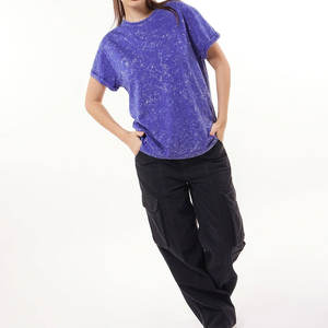 Camisetas Vintage ajustadas con gráfico personalizado, Camisetas estampadas para mujer, camisetas Vintage desgastadas con lavado ácido para mujer - Product Image 4