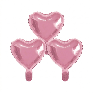 Ballons en feuille d'aluminium en forme de cœur rose doré de 10 pouces - Mylar pour la décoration de mariage, d'anniversaire, de fête de la Saint-Valentin - Fournitures de fête en gros - Product Image 1