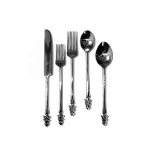 Cubiertos reutilizables hechos en la India, diseño personalizado, juego de cubiertos pulidos de plata de acero inoxidable para restaurantes/hoteles - Product Image 1