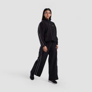 Limitless <b>Black</b> High Waist Track <b>Pants</b> XL Size Woolen Woven Baggy Hip Hop Customizable Side Stripe Pleat Color Pattern Stripe - Product Image 4