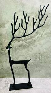 Lot de 3 rennes décoratifs en aluminium pour la maison en stock prêt de 2023 avec revêtement en poudre noire Idéal pour les cadeaux et la décoration de Noël - Product Image 2