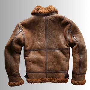 Chaqueta Bomber de Cuero Cálida de Alta Calidad para Hombre, Chaqueta Bomber B3 Clásica de Moda de Primera Calidad, Piel de Oveja Genuina - Product Image 2