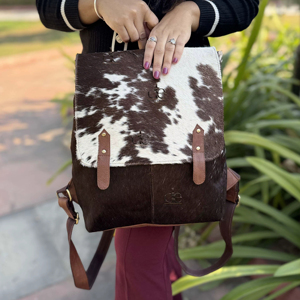 Mochila de Diseñador de Moda, Mochila de Cuero Auténtico, Mochila de Cuero de Vaca Hecha a Mano, Mochila Unisex para Viajes, Escuela, Multiusos - Product Image 1