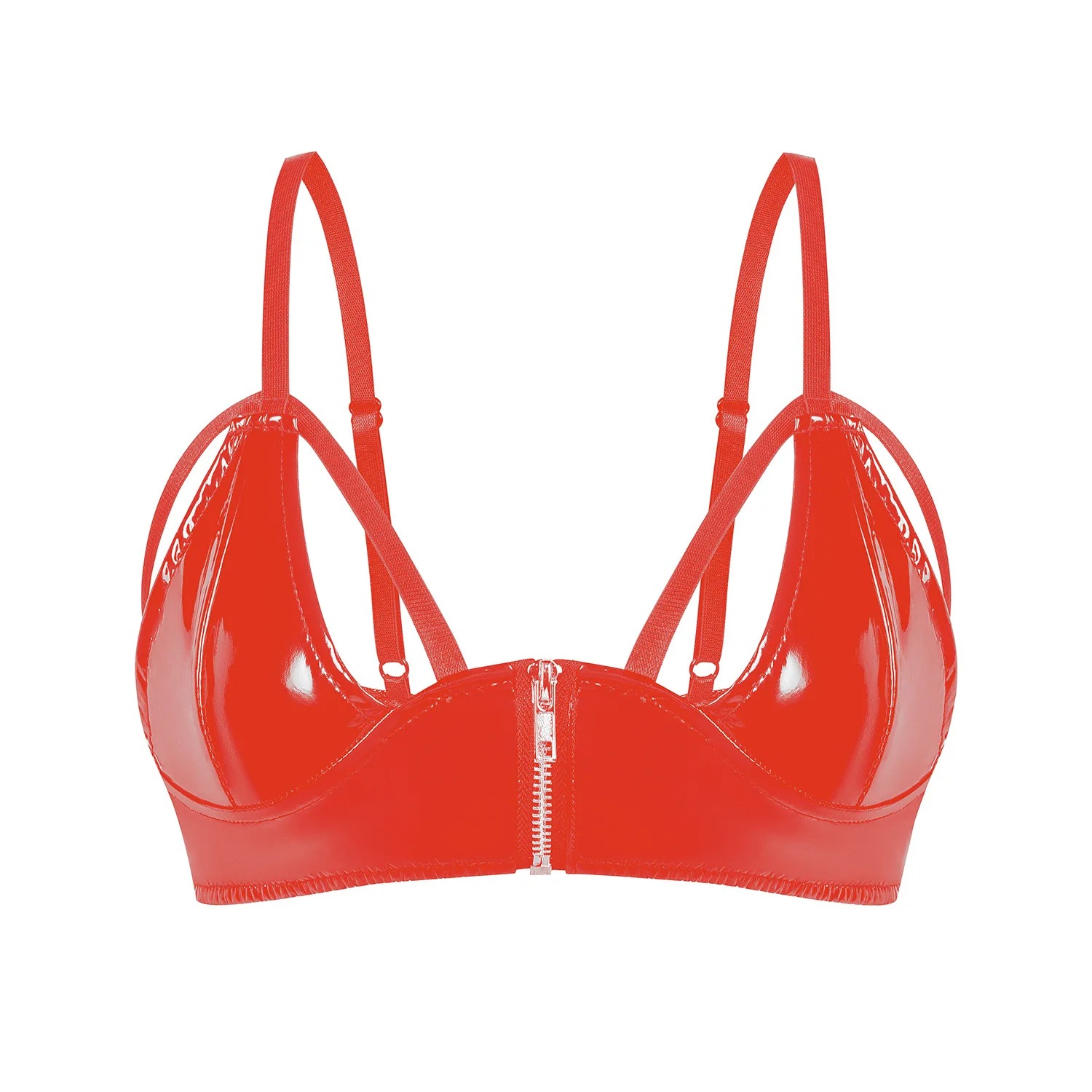 red pvc bralet