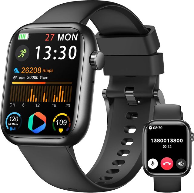 2.01-Inch TFT Smart Watch Fitness Tracker Magnetic Answer Call AI Voice Heart Rate Monitoring Breathing Exercises IP65