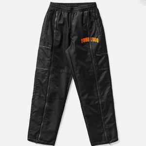 Pantalones Deportivos Negros Elegantes para Hombre, Estilo Europeo, con Detalles de Cremallera Delantera, Ajustados, Rectos, Tipo Motociclista - Product Image 6