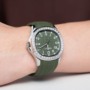 OBLVLO Luxury Trending Rose Gold Diamond Date Mechanical Automatic <strong>Watch</strong> <strong>for</strong> <strong>Men</strong> Silicone Strap Waterproof Eta Crystal FM-SL - Product Image 2