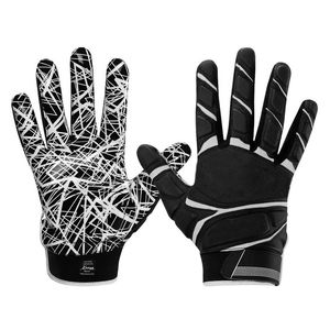 Gants de football américain en cuir de haute qualité, antidérapants, durables, avec design imperméable, couleur et logo personnalisables - Product Image 2