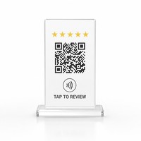 Support d'affichage NFC en acrylique transparent OEM pour table, support de carte à connecter par simple contact