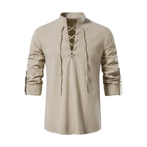 Alta calidad Scottish Highland Jacobite Jacobean Ghillie Kilt camisas logotipo bordado personalizado pirata disfraces Kilt camisas - Product Image 4