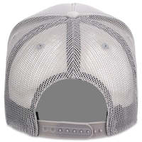 Gorra de béisbol de 5 paneles premium gris claro con espalda de malla transpirable y espuma ajustable, estilo camionero, para hombre y mujer, ideal para deportes al aire libre.