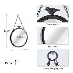 Latest Design Vintage Round <b>Metal</b> Framed Wall Mounted Mirror With Bird Iron <b>Metal</b> <b>frame</b> wall mirror - Product Image 2
