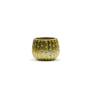 CUD2504GD - กระถางเซรามิกทรงกระบองเพชรสีทองด้านขนาดเล็ก - สูง 4 นิ้ว - Product Image 1
