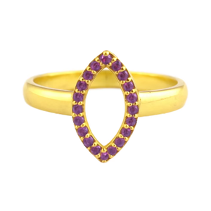 Bague marquise améthyste: pierre de naissance de février en argent sterling faite à la main - Product Image 1