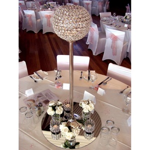Candelabro de copa de Metal de cristal plateado de gran aspecto, centro de mesa para bodas, eventos, fiestas, suministros de decoración - Product Image 1