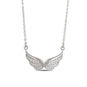 <b>Angel</b> Wings <b>Necklace</b> a Symbol of Grace and Protection Adorned with Sparkling Diamonds for Timeless Elegance Stonewels - Product Image 1