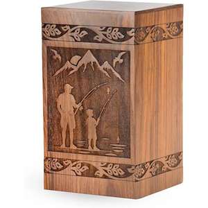 High Quality European Style Wooden Cremation Urns Unique Design Customized Size Funeral Supplies for Adults - Product Image 4