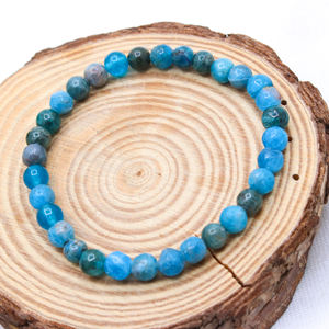 Bracelet stratchable de pierres précieuses en Apatite naturelle ronde et lisse de 4mm personnalisée pour hommes et femmes bijoux de mode vente en gros - Product Image 5