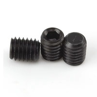 Vis sans tête hexagonale en acier au carbone DIN 913, oxyde noir, à pointe plate