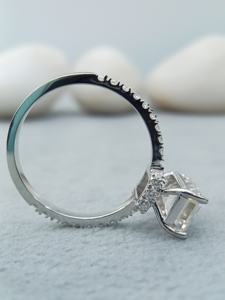 14K/18K or blanc/jaune CT 2.0 forme émeraude VVS diamant de laboratoire Solitaire bague de fiançailles et de mariage classique bijoux fins - Product Image 6