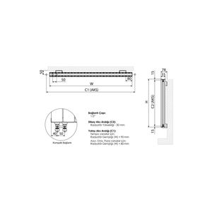 600x795mm ambra orizzontale argento grigio alluminio radiatore doppio lato uso connessione Standard - Product Image 4