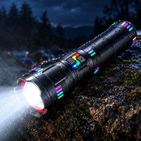 Lampe torche LED haute intensité, lampes de poche rechargeables à haut lumen pour l'extérieur, lampes de poche tactiques solaires longue portée