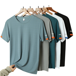 Vente en gros T-shirt d'été en polyester à séchage rapide pour hommes à manches courtes T-shirt avec logo personnalisé T-shirts de sport pour hommes - Product Image 1