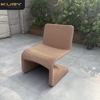 Chaise de jardin moderne en rotin tressé pour café, balcon, restaurant extérieur et hôtel