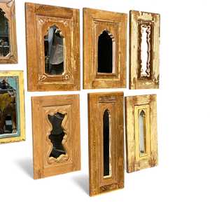 Vintage Luxury Wood and Aluminum Frame Bathroom and Bedroom <b>Wall</b> <b>Mirror</b> Glass Home Decor for Dressing for Home Use - Product Image 1